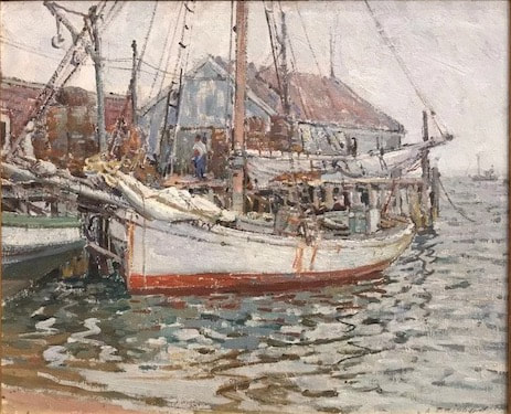 NHAC painting: Aldro Thompson Hibbard (1886-1972), Provincetown Dock, oil on board, $24,000
